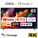 er 85C` X}[ger zM ng 85^ O[Oer tLEDer LAN Dolby Audio Bluetooth GoogleAVX^gΉ Ǌ|Ή X}zA NETFLIX YouTube Google TV JU85G7EG CHiQ