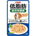 いなばペットフード いなば 低脂肪 とりささみ&鶏レバー 80g