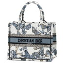 ディオール バッグ（レディース） 【5/10限定!エントリー&抽選で最大100%Pバック】Dior ディオール トートバッグ ブックトート スモール 蝶柄 バタフライ バッグ ホワイト ブルー M1265ZESR M933 DONNA BOOK TOTE SM TOILE DE JOUY MEXICO EMBROIDERY WHITE AND PA ブランド ギフト 【並行輸入品】