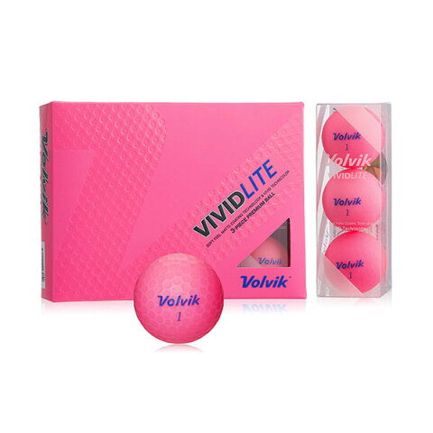VOLVIK（ボルビック) ゴルフボール VIVIDLITE(ビビッドライト) 1ダース(12個入り) ピンク 【日本正規品】