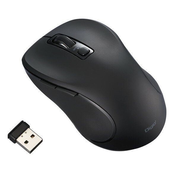 Nakabayashi MUS-RKF214BK 無線静音5ボタンBlueLEDマウス ブラック