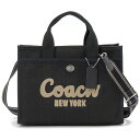 COACH コーチ トートバッグ ショルダーバッグ ハンドバッグ ブラック 黒 カーゴ トート ロゴ 刺繍 CP158 LHBLK CARGO TOTE SILVER/BLACK 誕生日 新生活 クリスマス プレゼント ギフト ブランド 【並行輸入品】