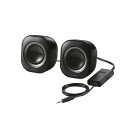 ELECOM MS-P08A2BK PCスピーカー 有線 音声φ3.5mm 電源ACアダプター 小型 ステレオ 最大出力6W(3W+3W) アンプ内蔵 ブラック