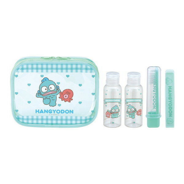 スケーター はんぎょどん お友だち TRVS1 サンリオ [トラベルセット (ポーチ・ボトル2本・歯ブラシ・く..