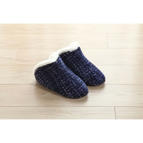 イケヒコ・コーポレーション 1260140190302 ルームシューズ スリッパ レディース ネイビー Mサイズ 約2..