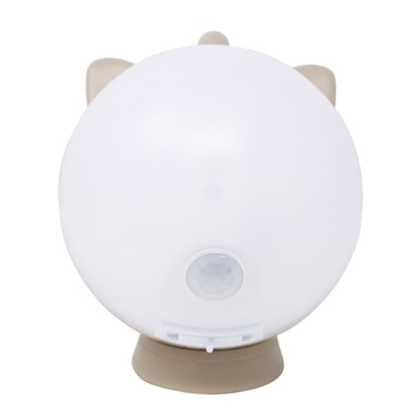 ムサシ WAM-053AC アーモンドクリーム [充電式 まんまるねこちゃんセンサーライト]