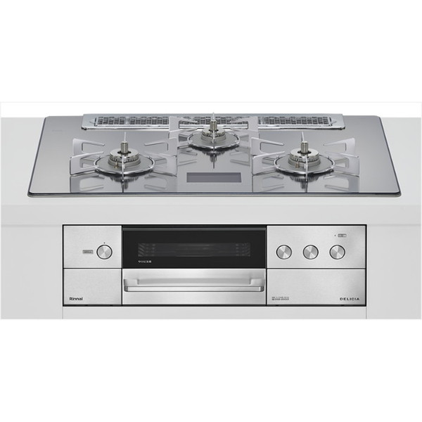 Rinnai RHS71W38M13VCSTW-LP プラチナミラーD DELICIA [ビルトインガスコンロ(プロパンガス用・両側強火タイプ・3口・75cm)]のサムネイル