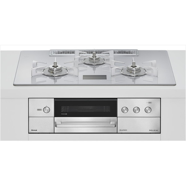Rinnai RHS72W38M14VNSTW-13A アローズホワイト DELICIA [ビルトインガスコンロ(都市ガス用・両側強火タイプ・3口・75cm)]