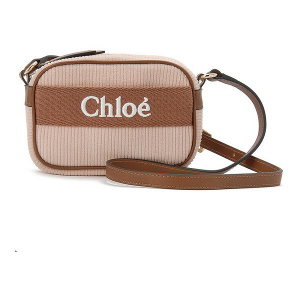 Chloe クロエ ショルダーバッグ ペールピンク ピンク レディース コーデュロイ ロゴ C20273 454 CHLOE KIDS BAG PALE PINK シンプル おしゃれ ブランド 誕生日 新生活 クリスマス プレゼント 【並行輸入品】