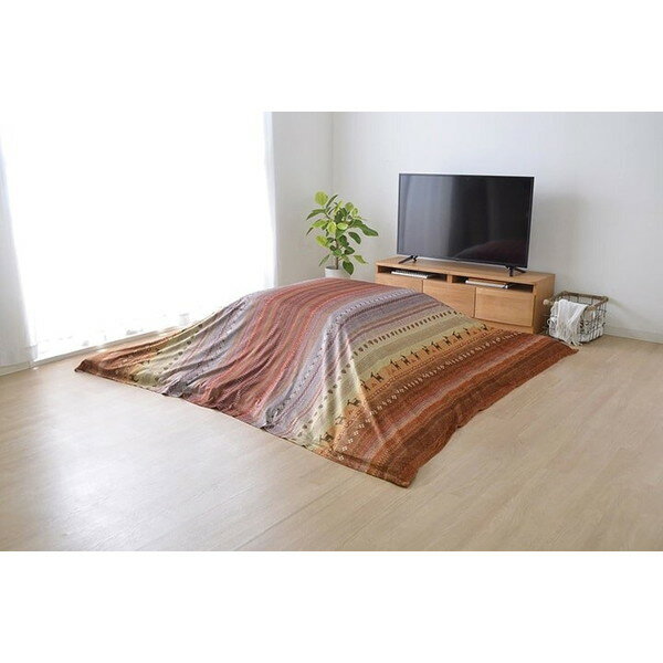 イケヒコ・コーポレーション 1151810202205 ギャッベ柄 こたつ布団 上掛け 長方形大 掛け単品 『ラディ』 オレンジ 約210×290cm メーカー直送