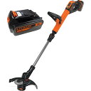 ブラックアンドデッカー BLACK＆DECKER STC1840EPC コードレスナイロントリマー 18V 4.0Ah リチウム電池付属 シンプル 草刈り機 芝刈り機 キワ刈り ミニタイヤ付き ナイロンコード フィードボタン付 ガーデニング 庭