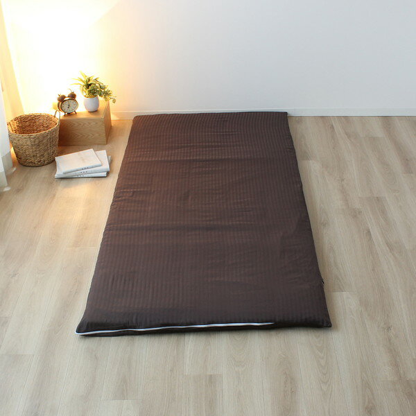 小栗 メリーナイト inico(イニコ)シリーズ 敷きふとんカバー アデール サテン調ストライプ 約105×215cm..