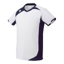 DESCENTE デサント バレーボール ハンソデバレーボールシャツ ホワイト×ネイビー XO DSS4720B WHT