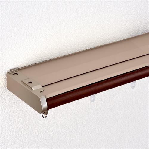 TOSO 伸縮式カーテンレール リネアカバートップ 木目ブラウン 2.0m メーカー直送