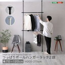 ホームテイスト SH-29-TTHS-2 つっぱりハンガーラック 2段 幅120cm ブラック メーカー直送