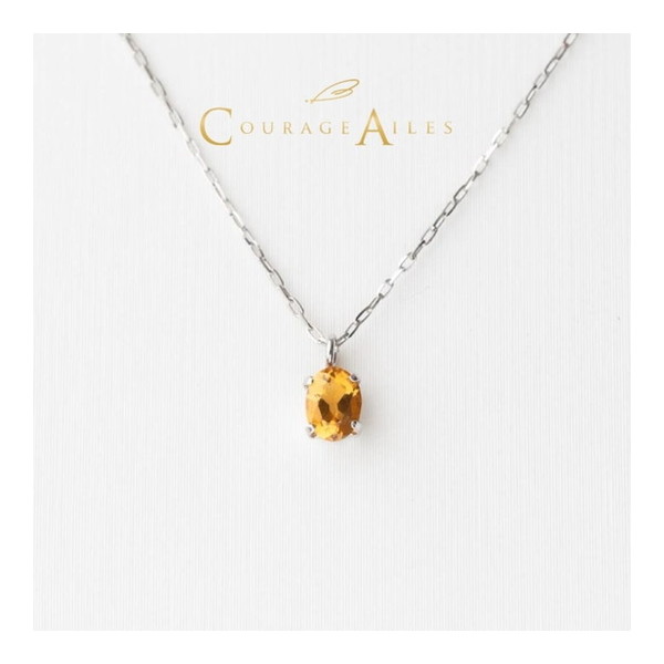 Courage Ailes PDA-2270CI [ネックレス (11月誕生石 シトリン 天然石 カラーストーン Pt900 Pt850 プラチナ ペンダント 出産祝い 結婚祝い 記念日 誕生日 華奢 贈り物 シンプル 4本爪)] メーカー直送(4)
