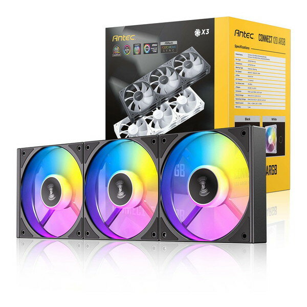 ANTEC C120 ARGB_3PK ブラック Connect [ケースファン (3個セット)] 【KK9N0D18P】