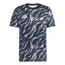 ADIDAS アディダス サッカー 半袖 トレーニング ジャージー ブラック/ブルーバースト/ブリスピンク J/XL JVV10 JL7961