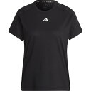 ADIDAS アディダス ランニングシャツウィメンズ AEROREADY トレイン エッセンシャルズ ミニマル ロゴ クルーネック半袖Tシャツ ブラック J/M...