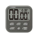 DRETEC 大画面タイマー ダークグレー シャボン6デュオ タイマー 時計 キッチンタイマー アラーム機能 フック スタンド マグネット T-646DG