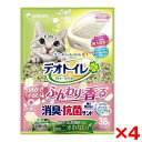 【4個セット】ユニチャーム デオトイレ ふんわり香る消臭・抗菌サンド ホワイトフローラルの香り 3.8L
