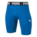 PUMA プーマ サッカーパンツ コンプレッション ジュニアショートタイツ 140cm 656334 2 エレクトリック ブルー レモネード×ホワイト