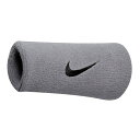NIKE ナイキ BN2094 - 078 スウッシュ ダブルワイド リストバンド (078)マット シルバー/ブラック F(4)