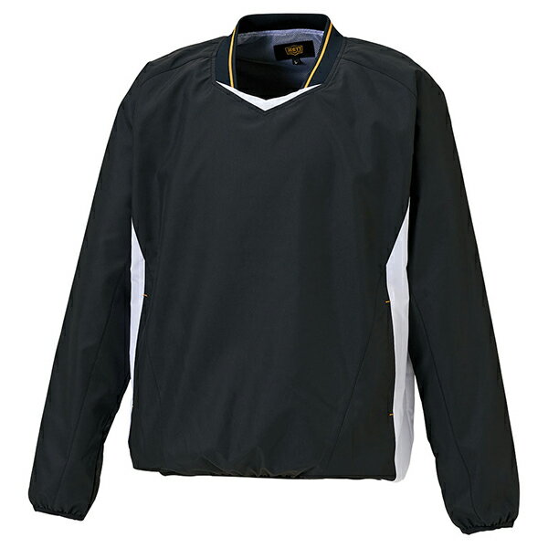 ZETT ゼット 野球ウエア 長袖Vネックジャンパー ブラック/ホワイトA 2XO BOV331 1911A