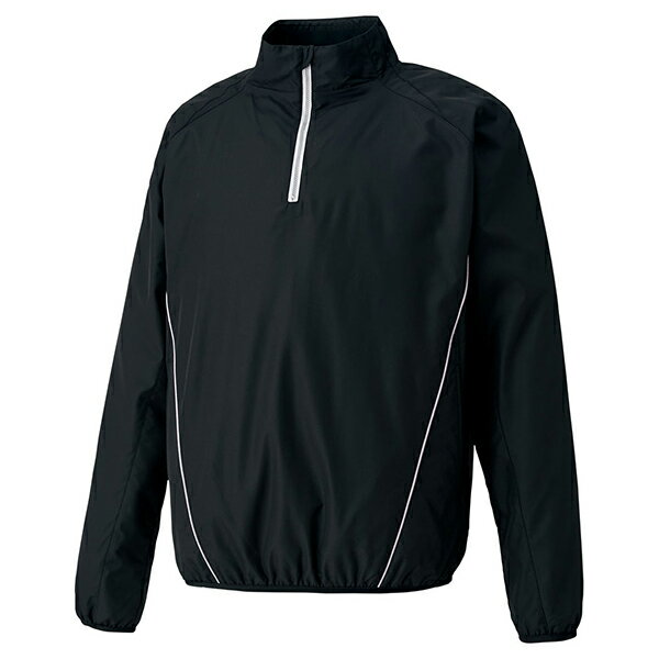 ZETT ゼット 野球ウエア 裏起毛ハーフジップジャンパー ブラック L BOV337 1900