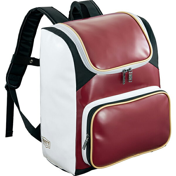 ZETT ゼット 野球バッグ エナメルデイパック エンジ×ホワイト BA481 6811