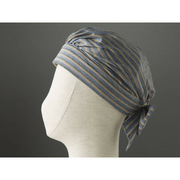 特殊衣料 abonetホーム ターバンN ストライプブルー 56〜58 メーカー直送