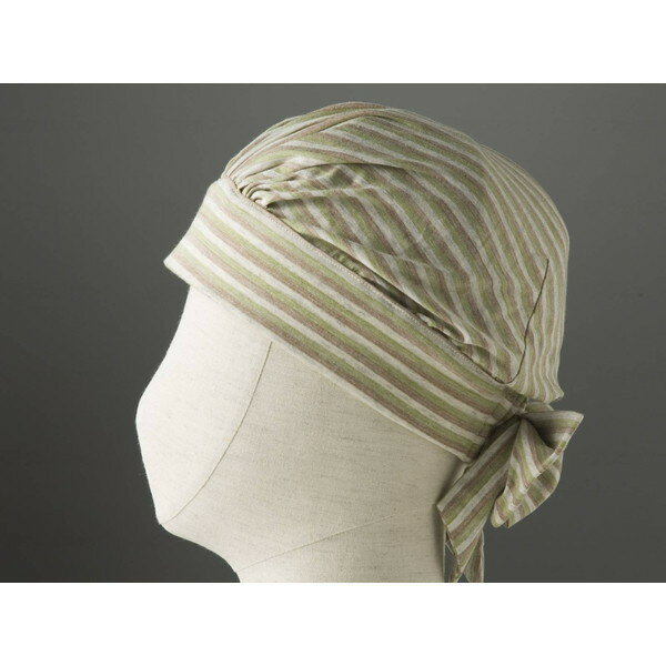 特殊衣料 abonetホーム ターバンN ストライプグリーン 59〜61 メーカー直送