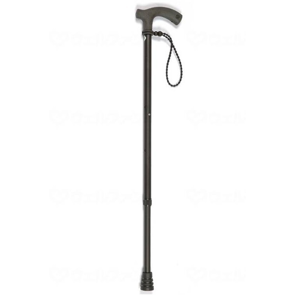 マルトク 2段伸縮杖らふらふ スタンダード ブラック メーカー直送