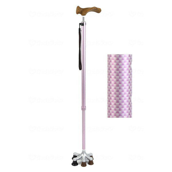 アシストインターナショナル 新型アシストスーパー多点杖 ピンク 非課税 メーカー直送