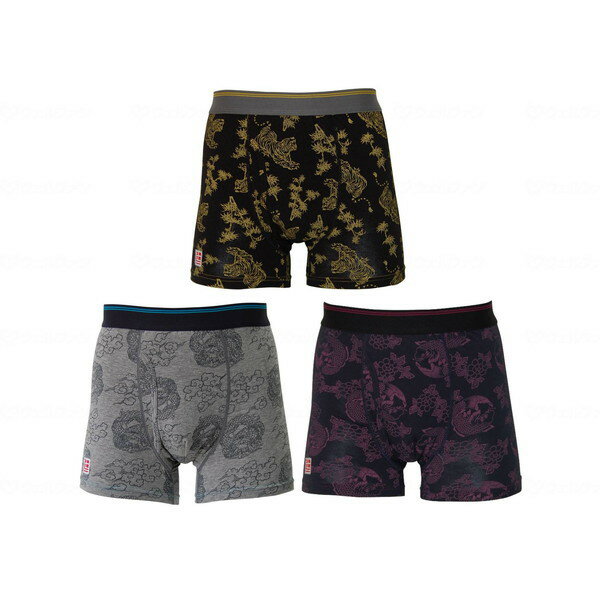 辻一 スマートボクサーパンツ 和柄3枚組 3L メーカー直送