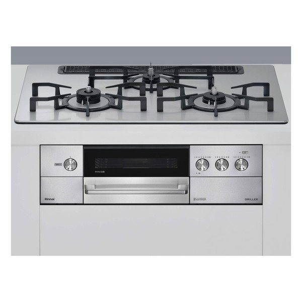 Rinnai RHS71W34ALRSL-13A シルバー グリレ [ビルトインガスコンロ(都市ガス用・左強火力・3口・75cm)]