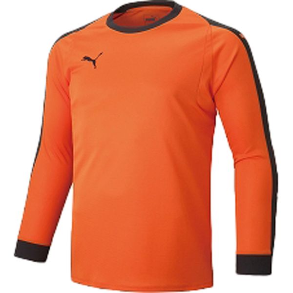 PUMA プーマ サッカーウエア LIGA ジュニア GK シャツ パッドツキ ゴールデン ポピー×プーマ ブラック ..
