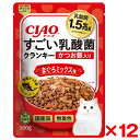 【12個セット】いなばペットフード CIAO すごい乳酸菌クランキー 500g かつお節入り まぐろミックス味