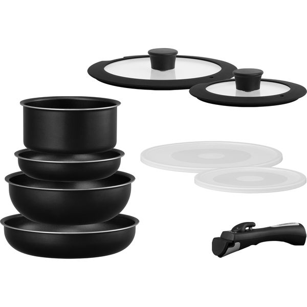 アイリスオーヤマ NTF-SEI9 ブラックメタリック [ダイヤモンドコートパン9点セット IH・ガス火対応] メーカー直送のサムネイル