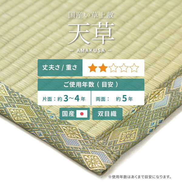 萩原 159058620 国産い草カーペット 天草 江戸間2畳 174×174 メーカー直送 [2]