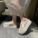 軽量 かかとなしスリッポン レディース スニーカー ミュール サンダル ローヒール スリッパ風 カジュアル ミュール サボ 大きいサイズ 履きやすい 春夏 おし...