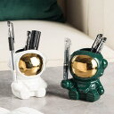 550円OFFクーポン 鉛筆入れ おもしろ セラミック 可愛い 卓上収納ケース ペン立て 宇宙飛行士 インテリア 置物 ペンスタンド 鉛筆たて ペンホルダー ユ...