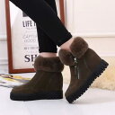 800円OFFクーポン スノーシューズ レディース ムートンブーツ おおきいサイズ 防水ショートウィンターブーツ 裏ボア 雪靴 防寒 防滑 冬用ブーツ スノーブ...