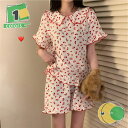 1000円OFFクーポン レディース パジャマ ルームウェア 半袖 ショートパンツ 上下セット 綿 部屋着 薄手 柔らかく 快適 通気 肌に優しい 春夏 チェッ...