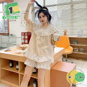 1650円OFFクーポン レディース パジャマ ルームウェア 寝間着 2点セット 部屋着 春 夏 秋 冬 可愛い チェック柄 ナイトガウン 綿 上下 寝巻き セ...
