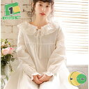 1000円OFFクーポン ナイトウェア 姫系 長袖 レディース ルームワンピース ワンピース ネグリジェ レース 無地 パジャマ 寝巻き ルームウェア 部屋着 ...