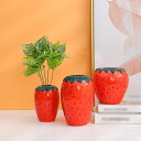 いちごの型 プランター セラミック 植木鉢 アンティーク オシャレ 苺型の植木鉢 穴なし 花瓶 観葉植物植木鉢 フラワーポット サボテンポット 小型植木鉢 ガー...