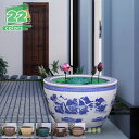 プランター大型 金魚鉢 陶器植木鉢 高い 植木鉢 水耕栽培プランター アンティーク 穴なし 大型プランター 室内用プランター 穴無し 屋内外利用可 睡蓮鉢 ガー...