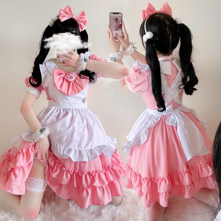 楽天市場】メイド服 ピンク（素材（生地・毛糸）綿・コットン）の通販