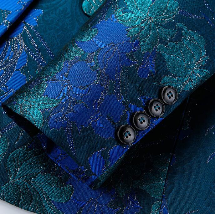 メンズスーツコート ジャカード 花柄 テーラードジャケット 総柄 ジャケット 男性 ブライダル 礼服 パーティー衣装 舞台 演出服 シンガー カラオケ 魔術師 演出服 カラフルスーツ 大きいサイズ